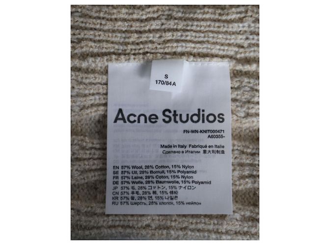 Regata cropped Acne Studios em lã bege - vista 5
