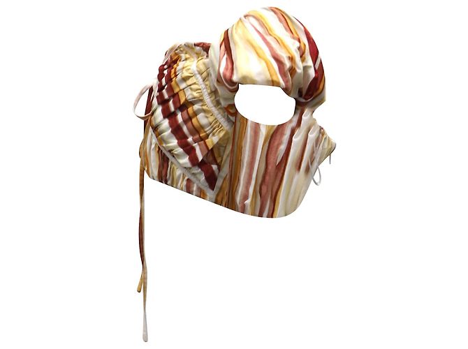 Cult Gaia Gail Top con spalle scoperte in seta multicolore Stampa python - vista 2