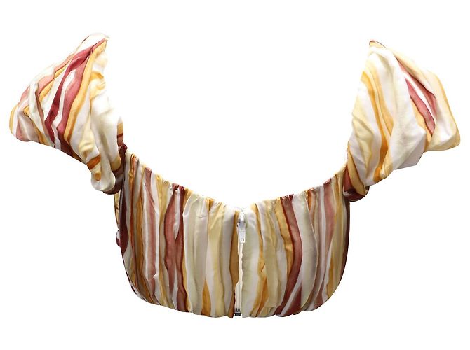 Cult Gaia Gail Top con spalle scoperte in seta multicolore Stampa python - vista 3
