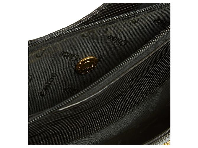 Chloé Vintage schwarzes Epi-Leder - Ansicht 3