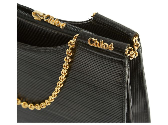 Chloé Vintage schwarzes Epi-Leder - Ansicht 5
