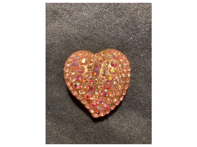 Orecchini a cuore in strass rosa Yves Saint Laurent - vista 5