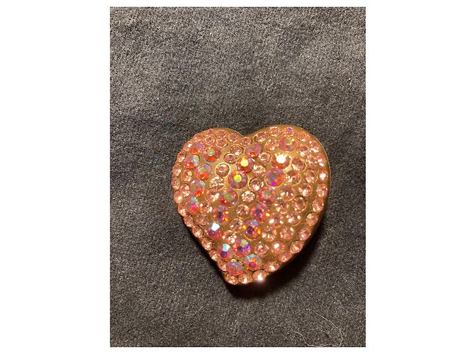 Orecchini a cuore in strass rosa Yves Saint Laurent - vista 6