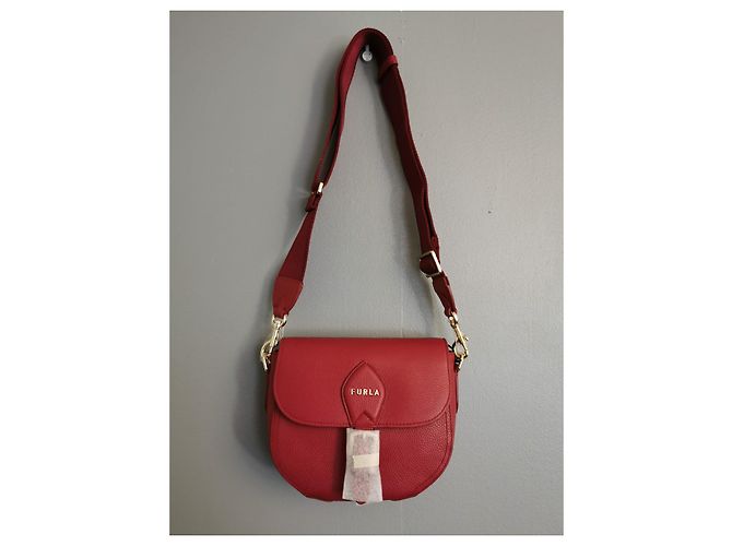 Borsa a tracolla Furla in pelle di vitello rosso bordeaux - vista 15