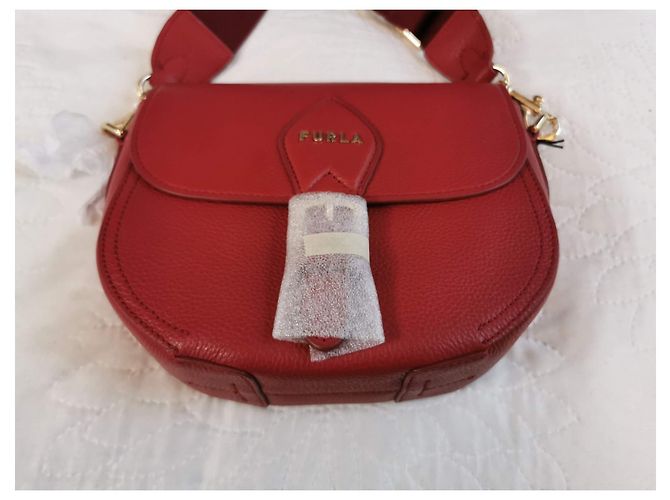 Borsa a tracolla Furla in pelle di vitello rosso bordeaux - vista 5