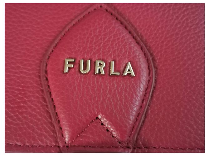 Borsa a tracolla Furla in pelle di vitello rosso bordeaux - vista 7