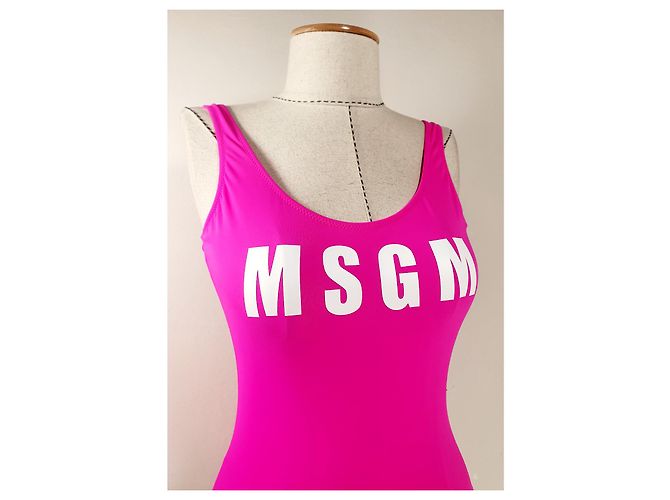 Msgm Badeanzug in Rosa mit Logo vorne Pink - Ansicht 2