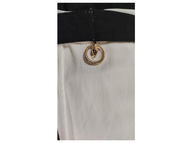 Roberto Cavalli Classe Cavalli Kleid Schwarz Weiß Leinen Viskose - Ansicht 3