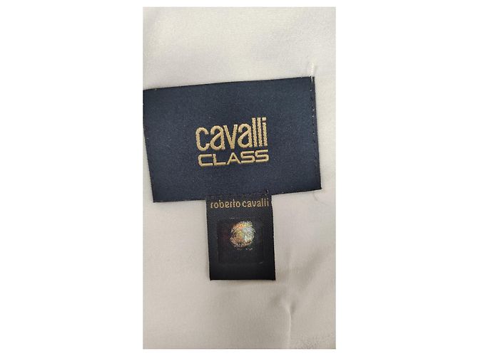 Roberto Cavalli Classe Cavalli Kleid Schwarz Weiß Leinen Viskose - Ansicht 5