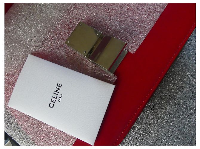 Borsa Céline Box Rossa in Pelle Media Rosso - vista 11