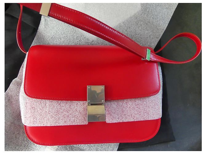 Borsa Céline Box Rossa in Pelle Media Rosso - vista 4