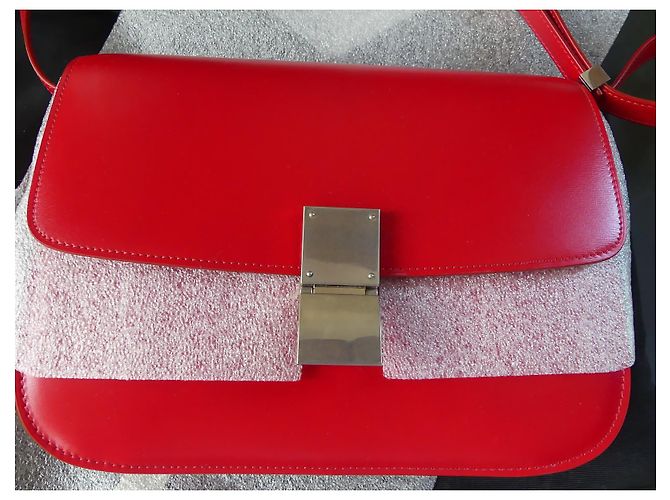 Borsa Céline Box Rossa in Pelle Media Rosso - vista 5