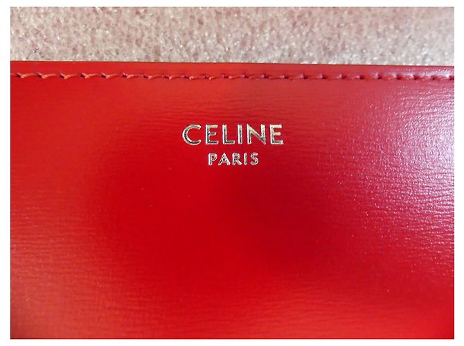Borsa Céline Box Rossa in Pelle Media Rosso - vista 7