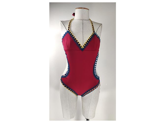 Autre Marque Kiini Soley Mono Maillot Einteiler Badeanzug Dunkelrot Multi Mehrfarben Bordeaux - Ansicht 2