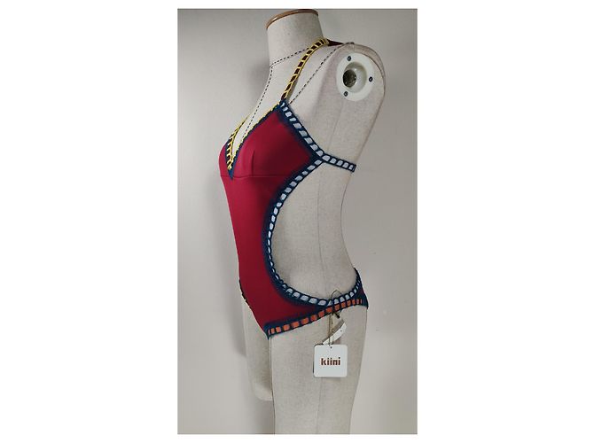 Autre Marque Kiini Soley Mono Maillot Einteiler Badeanzug Dunkelrot Multi Mehrfarben Bordeaux - Ansicht 4