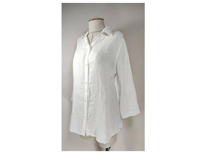 Camicia Jigsaw in lino bianca Bianco - vista 2
