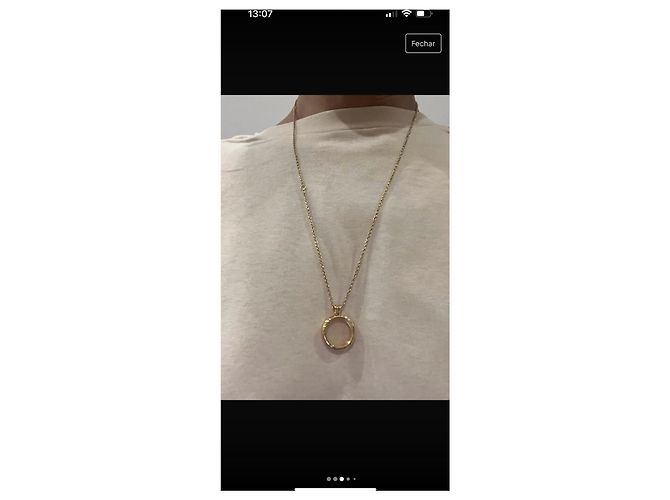 Collana Pandora Locker Dorata Argento Placcato Oro D'oro - vista 3