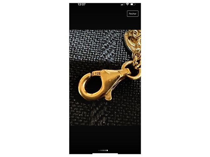 Collana Pandora Locker Dorata Argento Placcato Oro D'oro - vista 6