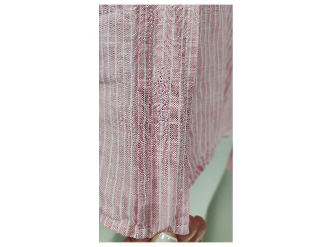 Autre Marque Camicia Gant in lino a righe rosa e bianca Bianco - vista 4