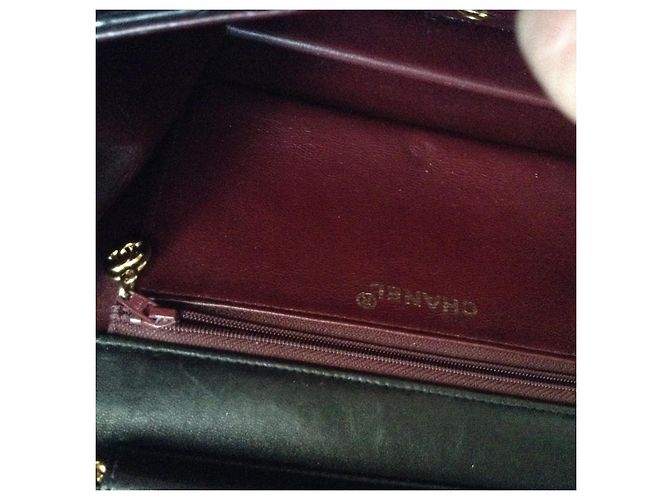 Borsa a spalla Chanel Timeless in pelle di agnello marrone scuro - vista 5