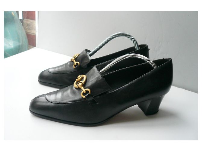 BALLY Mocassini in pelle nera stile Gucci tacco superbo T40,5 IT Nero - vista 3