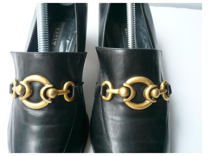 BALLY Mocassini in pelle nera stile Gucci tacco superbo T40,5 IT Nero - vista 4