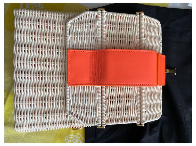 Borsa Christian Dior Dior Wicker 30 Montaigne Arancione Pelle - vista 18