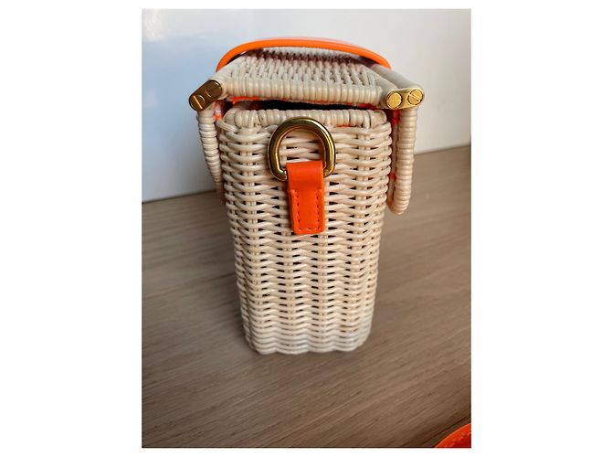 Borsa Christian Dior Dior Wicker 30 Montaigne Arancione Pelle - vista 2