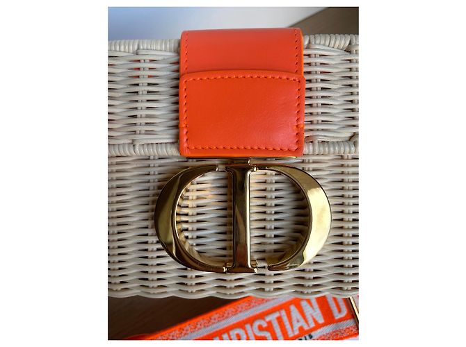 Borsa Christian Dior Dior Wicker 30 Montaigne Arancione Pelle - vista 3