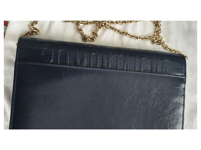 Borsa a mano Christian Dior Montaigne 30 Blu Notte Pelle Blu navy - vista 3