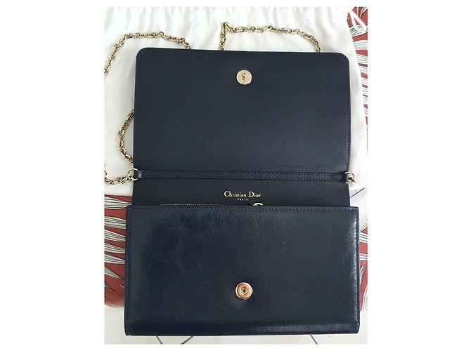 Borsa a mano Christian Dior Montaigne 30 Blu Notte Pelle Blu navy - vista 7