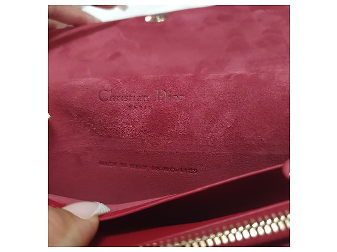 Borsa a mano Christian Dior Lady Dior in pelle rossa Rosso - vista 4