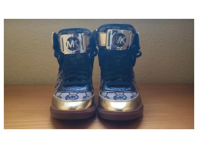 Sneakers Michael Kors in pelle nera e oro Nero D'oro - vista 7