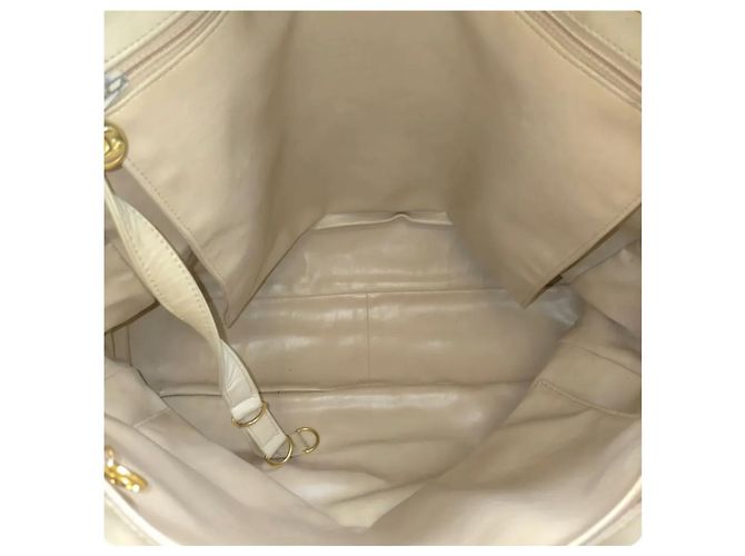 Borsa Chanel in pelle beige - vista 10