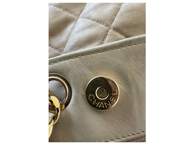 Borsa Chanel in pelle beige - vista 12
