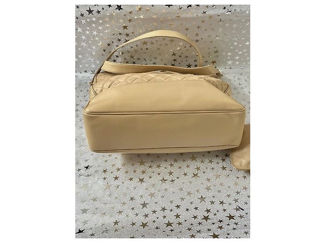 Borsa Chanel in pelle beige - vista 13