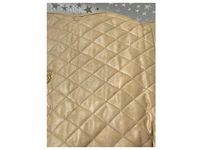 Borsa Chanel in pelle beige - vista 7