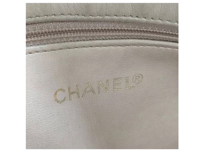 Borsa Chanel in pelle beige - vista 8