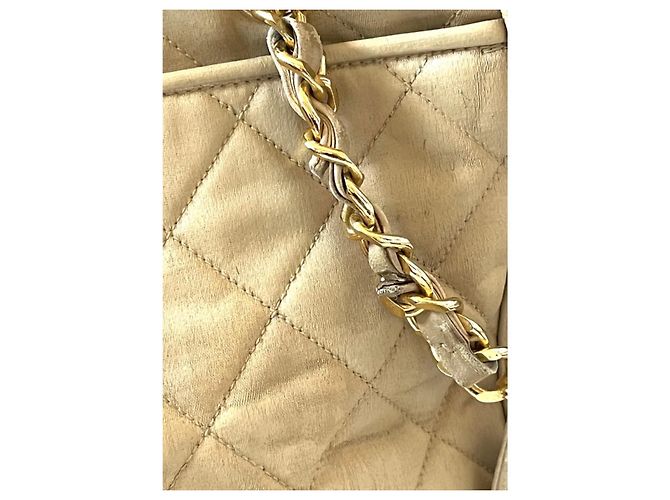 Borsa Chanel in pelle beige - vista 9