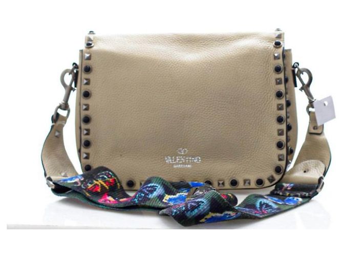Valentino Garavani Borsa Valentino Guitar Rockstud Bianco sporco - vista 2