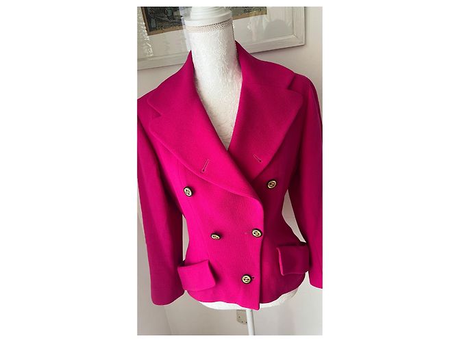 Chanel Jacket Pink Wool Size 40 - view 3
