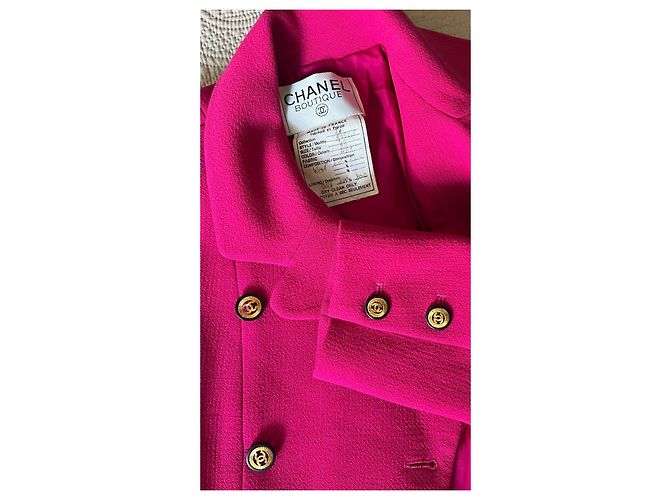 Chanel Jacket Pink Wool Size 40 - view 6