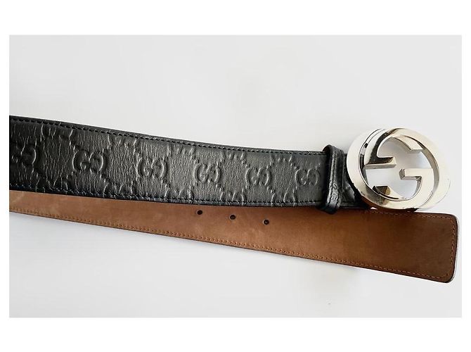 Gucci Ledergürtel, GG Schnalle Schwarz - Ansicht 10