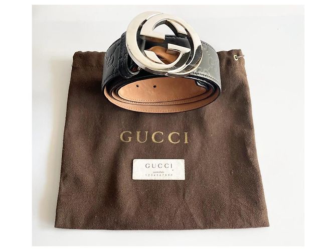 Gucci Ledergürtel, GG Schnalle Schwarz - Ansicht 9
