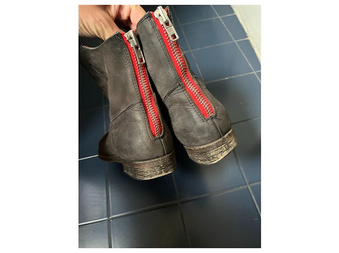 Autre Marque Biker-Stiefeletten in Anthrazitgrau Via Roma 15 - Ansicht 4
