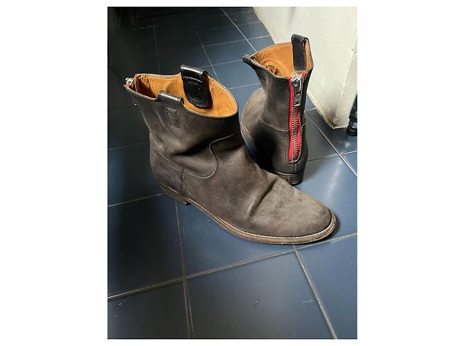 Autre Marque Biker-Stiefeletten in Anthrazitgrau Via Roma 15 - Ansicht 6