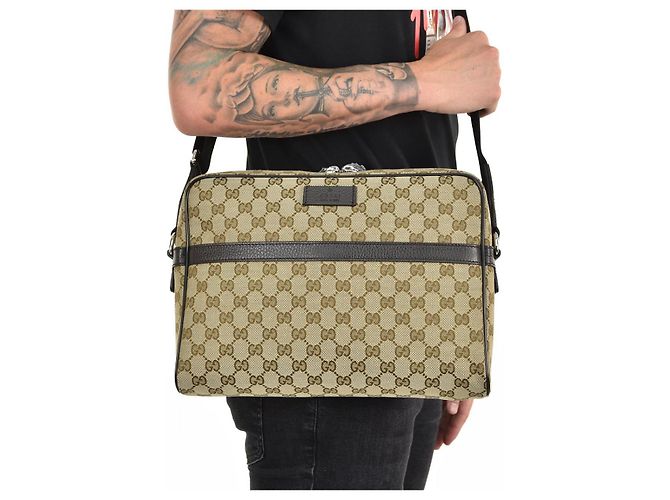 Gucci Borsello Camera Case Beige Uomo Tessuto GG Mod. 449173 KY9KN 9886 - vista 8