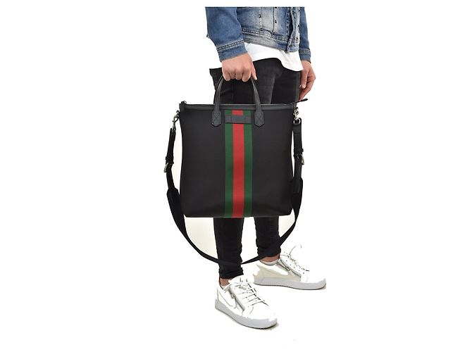 Gucci Borsello Tote Nero Uomo Technocanvas Cerniera Mod. 619751 KWT7N 1060 - vista 5