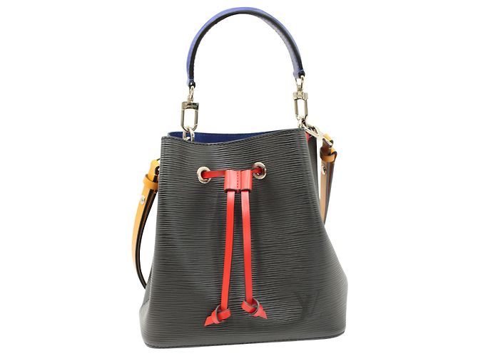 Borsa a secchiello Louis Vuitton Neonoe BB in pelle di vacchetta Epi nera e safran Nero - vista 13