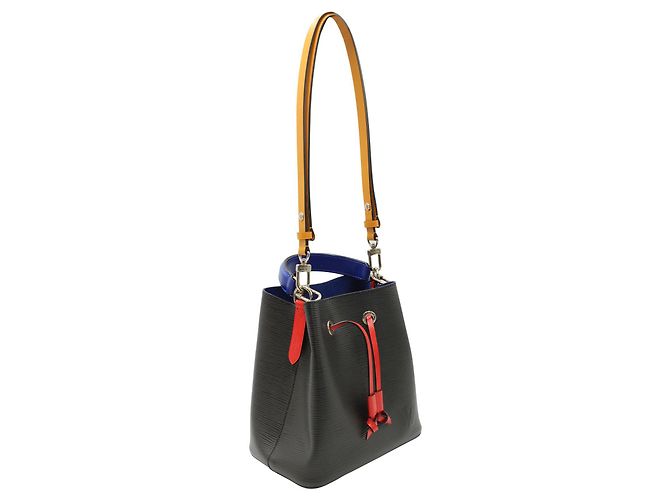 Borsa a secchiello Louis Vuitton Neonoe BB in pelle di vacchetta Epi nera e safran Nero - vista 15